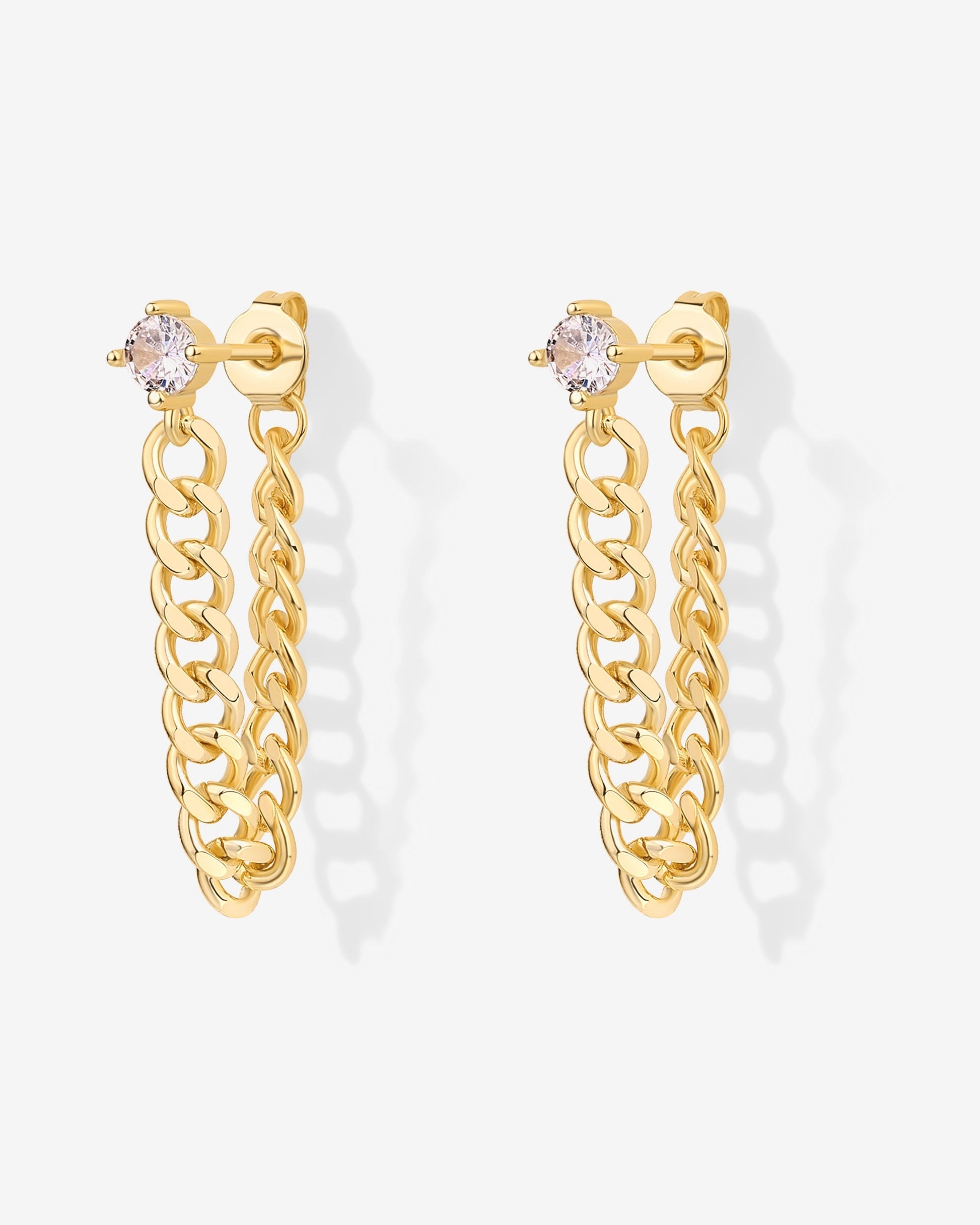 Cubic Zirconia Chained Earrings