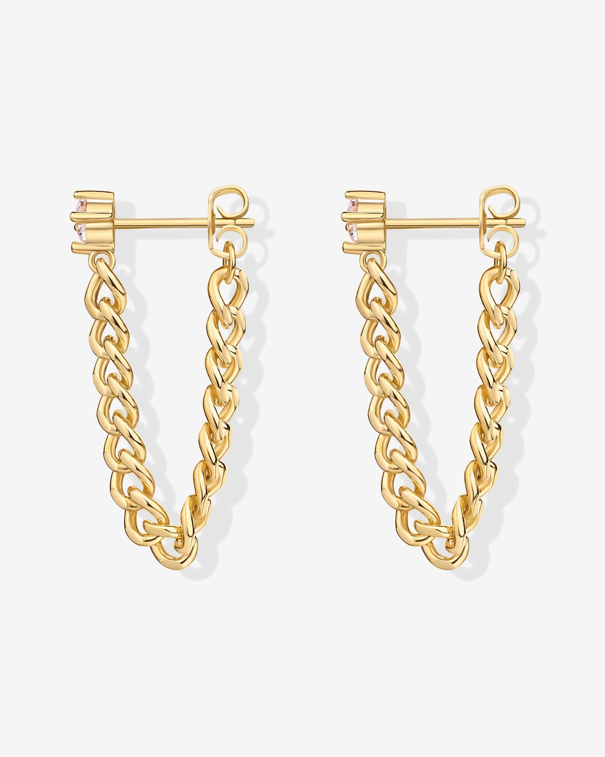Cubic Zirconia Chained Earrings