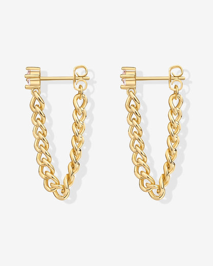 Cubic Zirconia Chained Earrings