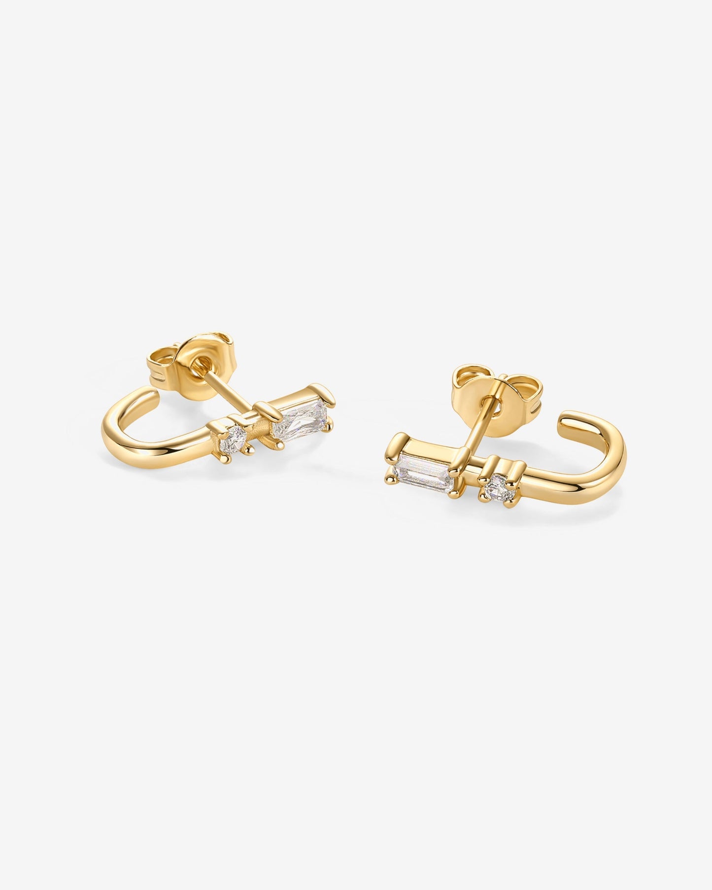 Baguette Half Huggie Earrings
