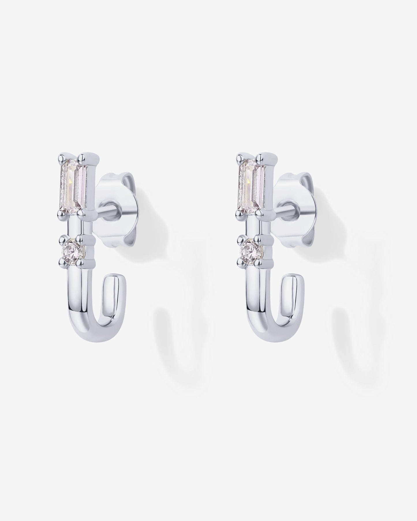 Baguette Half Huggie Earrings