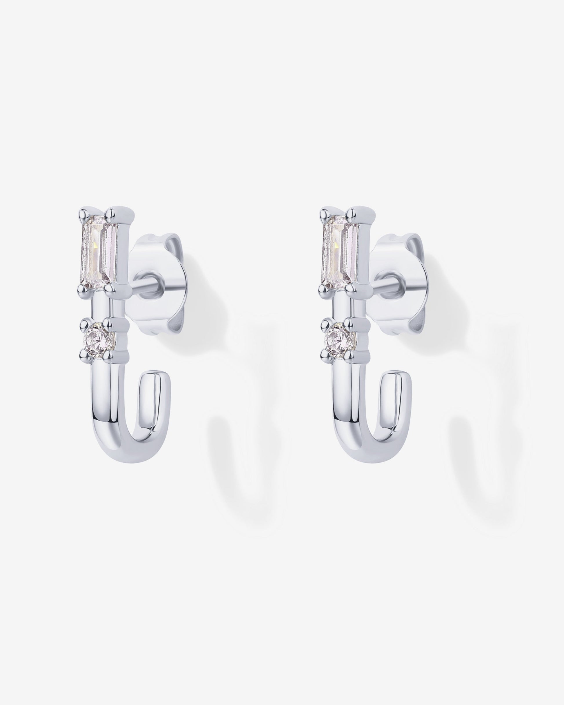 Baguette Half Huggie Earrings