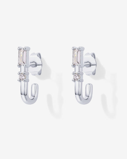 Baguette Half Huggie Earrings