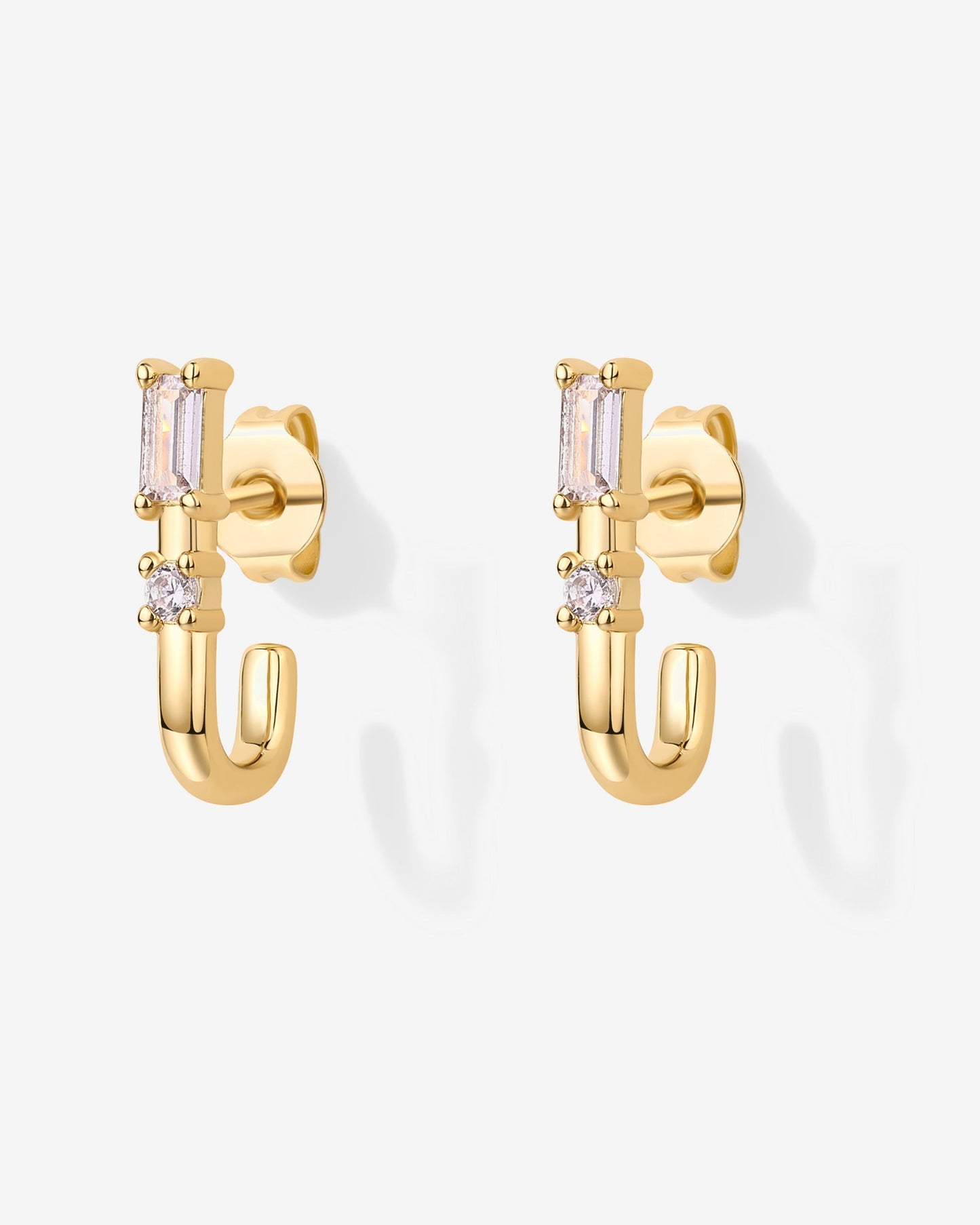 Baguette Half Huggie Earrings