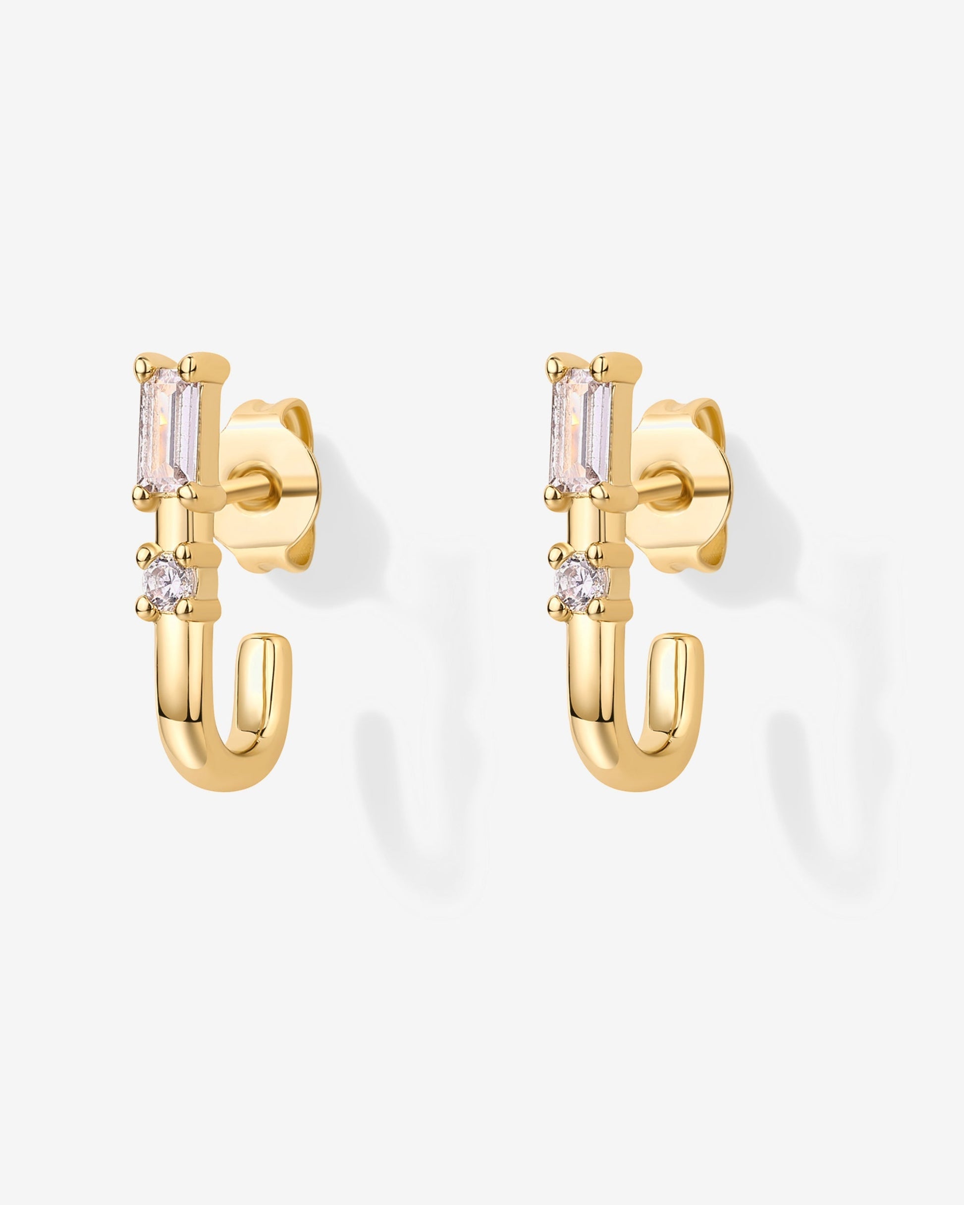 Baguette Half Huggie Earrings
