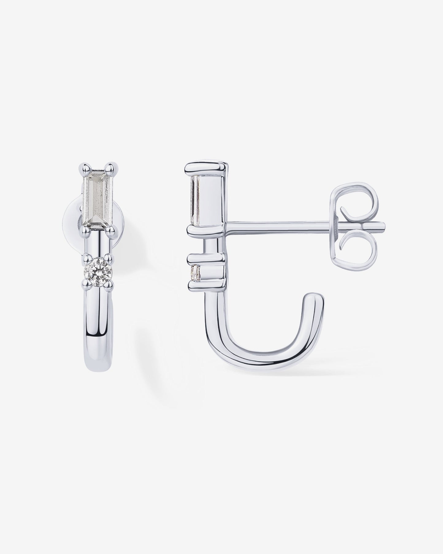 Baguette Half Huggie Earrings