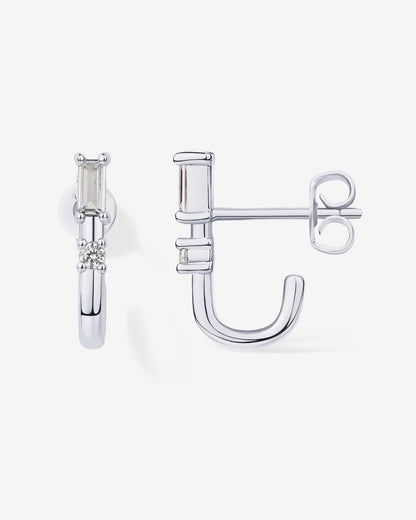 Baguette Half Huggie Earrings