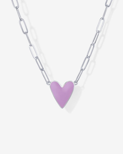Enamel Heart Pendant Necklace
