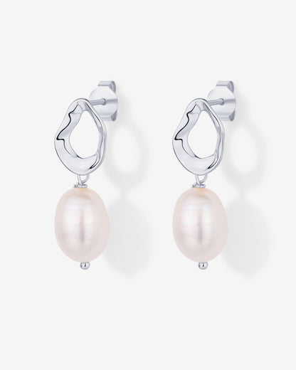 Wavy Pearl Drops Earrings
