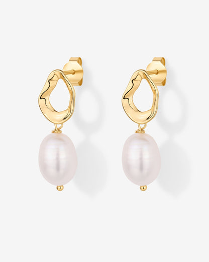 Wavy Pearl Drops Earrings