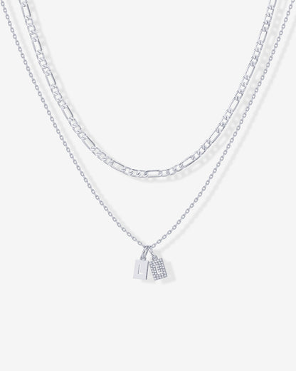 Double Initial Tag Necklace