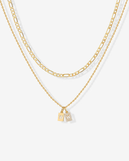 Double Initial Tag Necklace