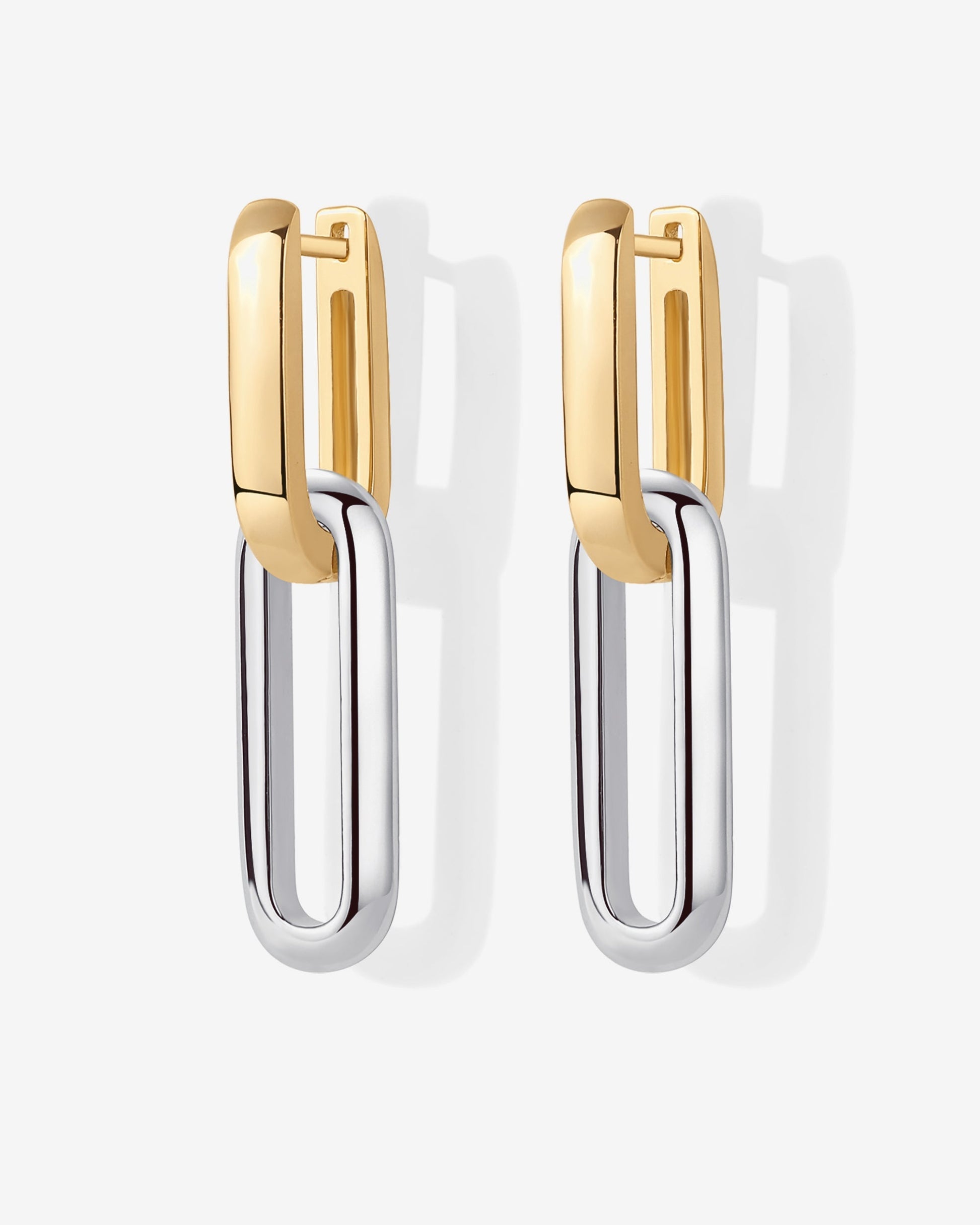 Two-Toned Link Chain Earrings