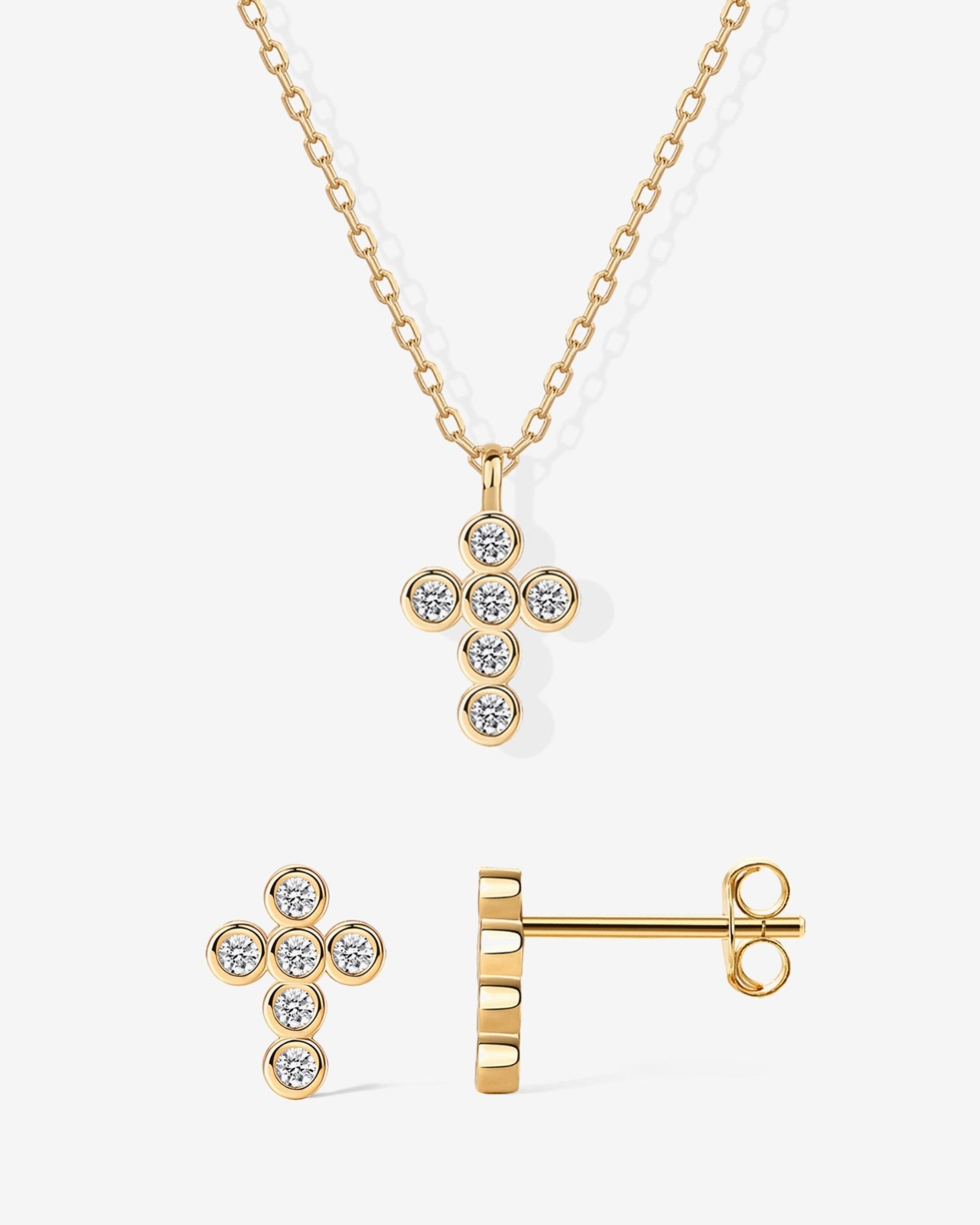 Cross Necklace and Earring Set
