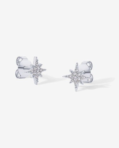 Cubic Zirconia Star Stud Earrings
