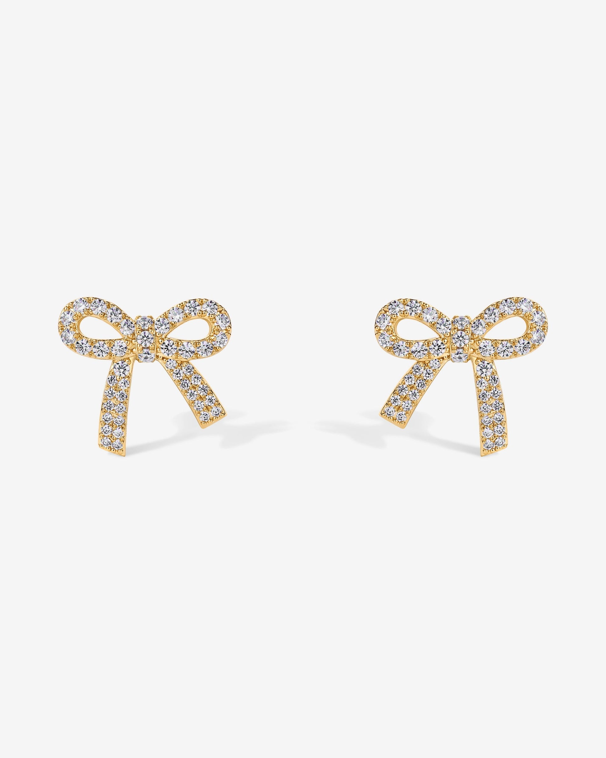 Cubic Zirconia Bow Stud Earrings