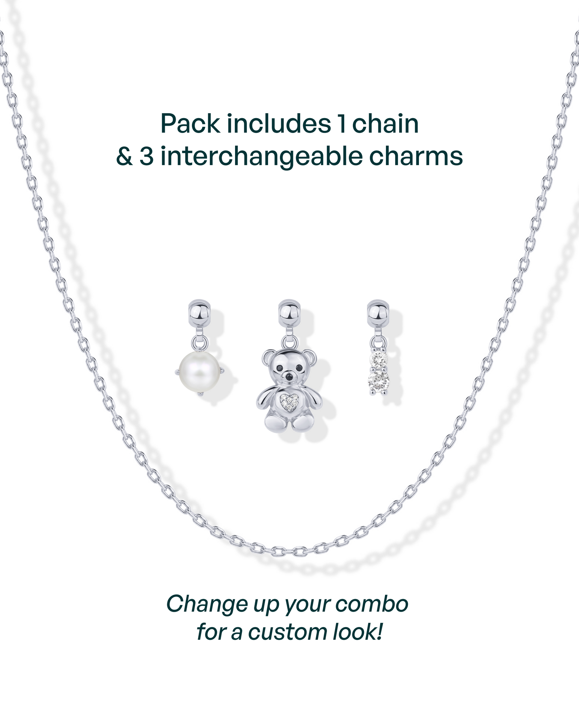 Whimsy Teddy Bear Charm Necklace
