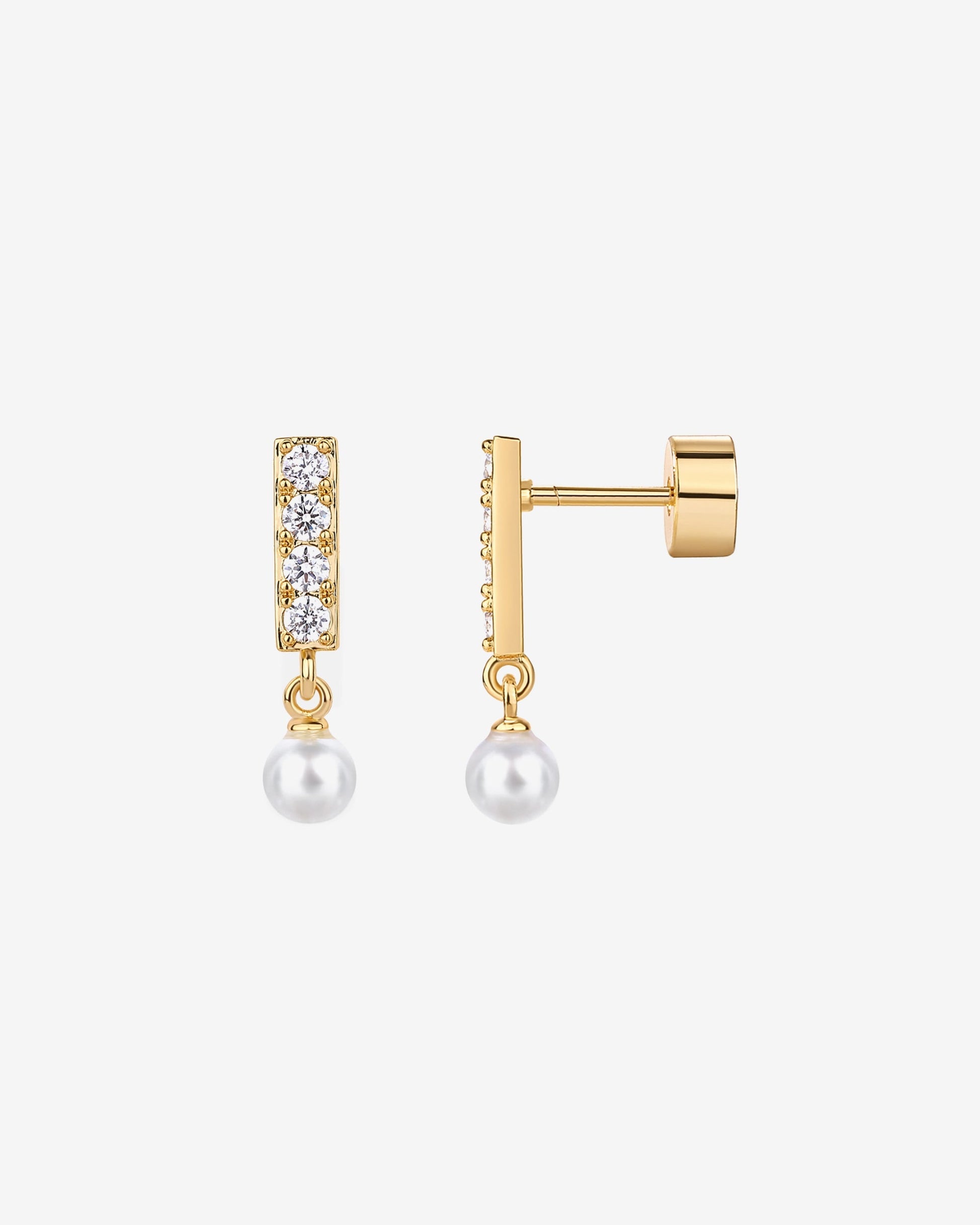 Bar Drop Shimmer and Pearl Screwbacks