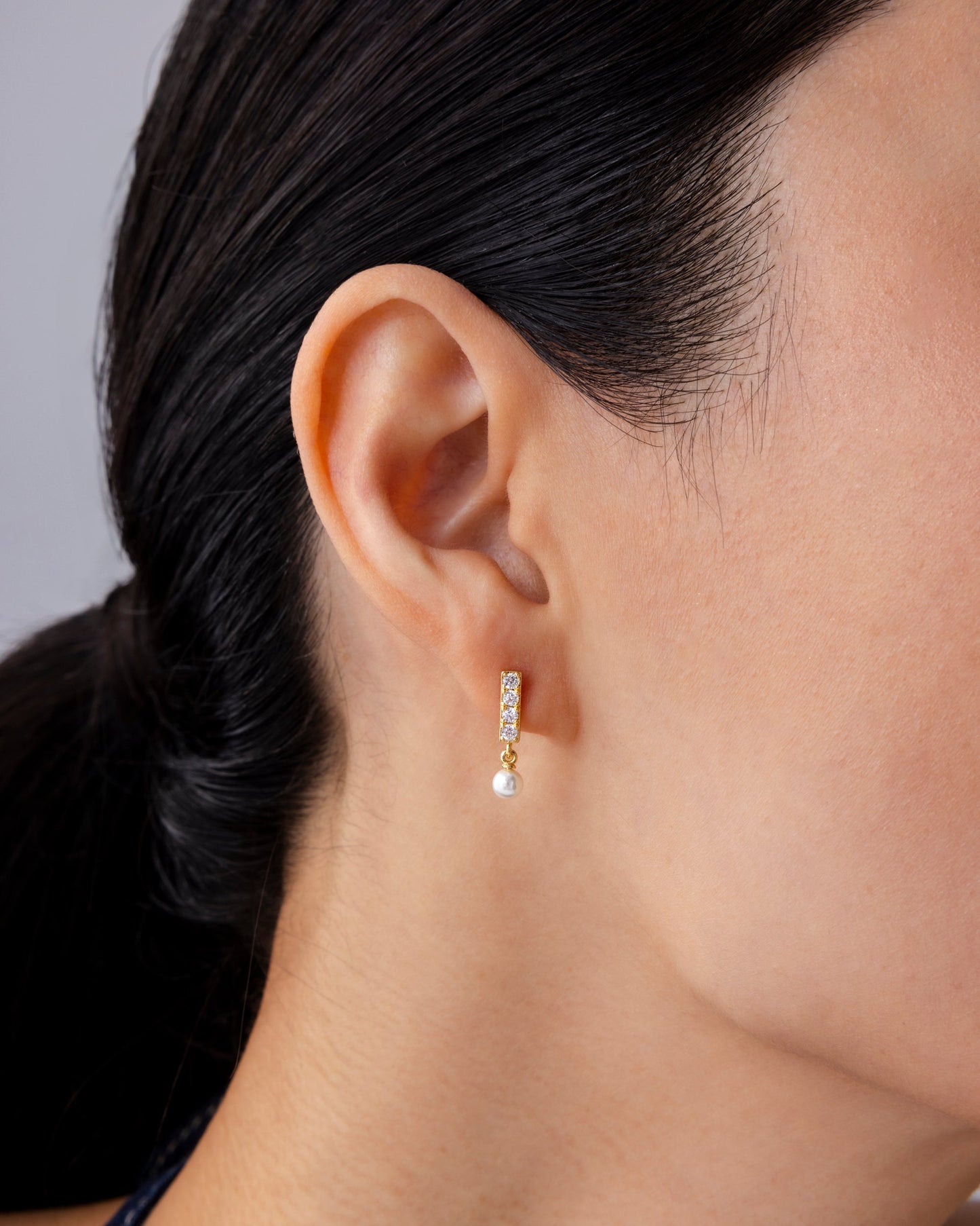 Bar Drop Shimmer and Pearl Screwbacks