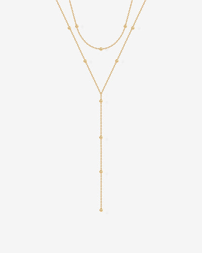 Beaded Tassel Lariat Necklace