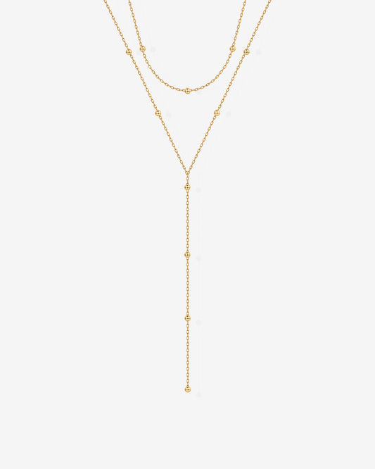 Beaded Tassel Lariat Necklace