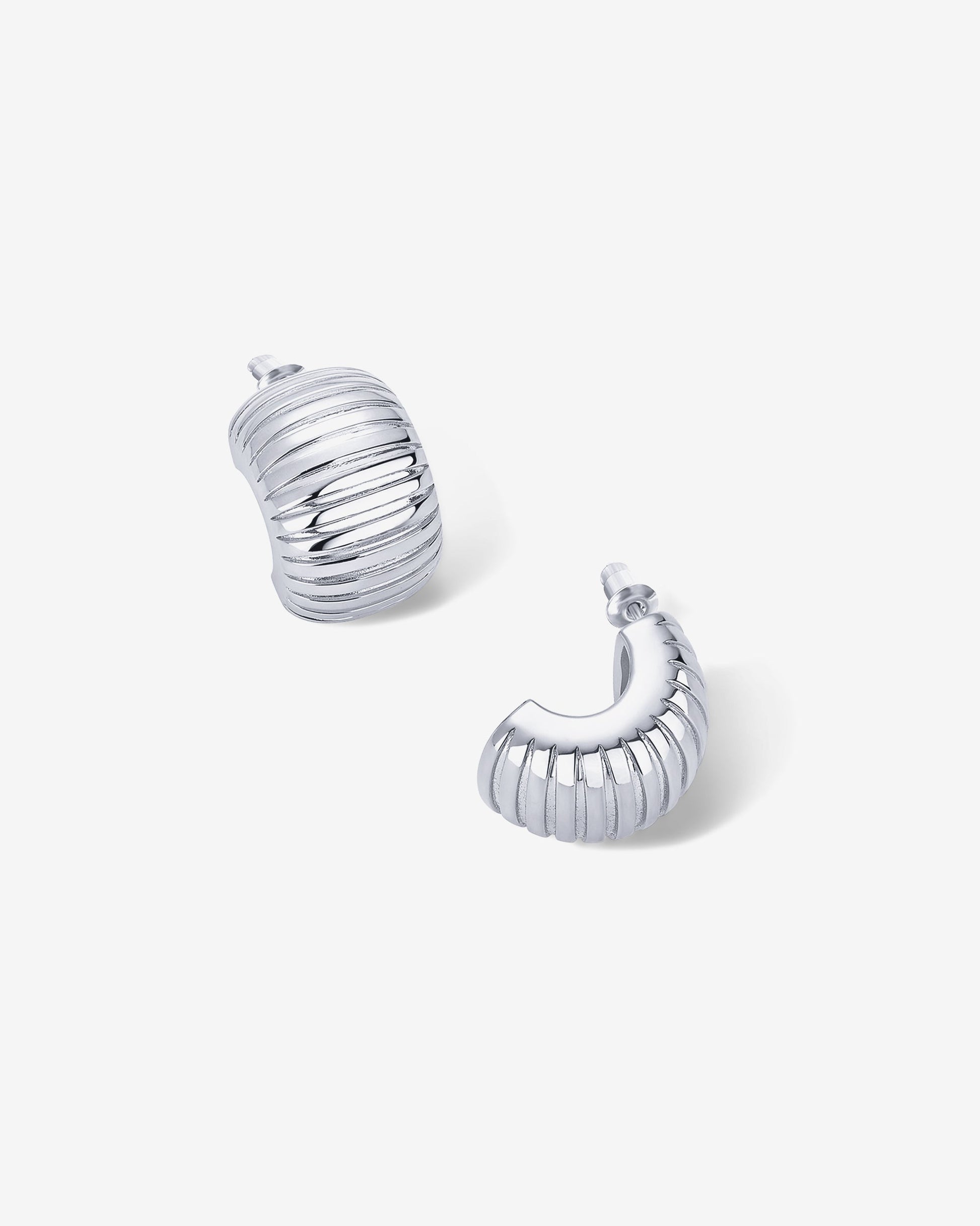 Chunky Ribbed Hoop Earrings