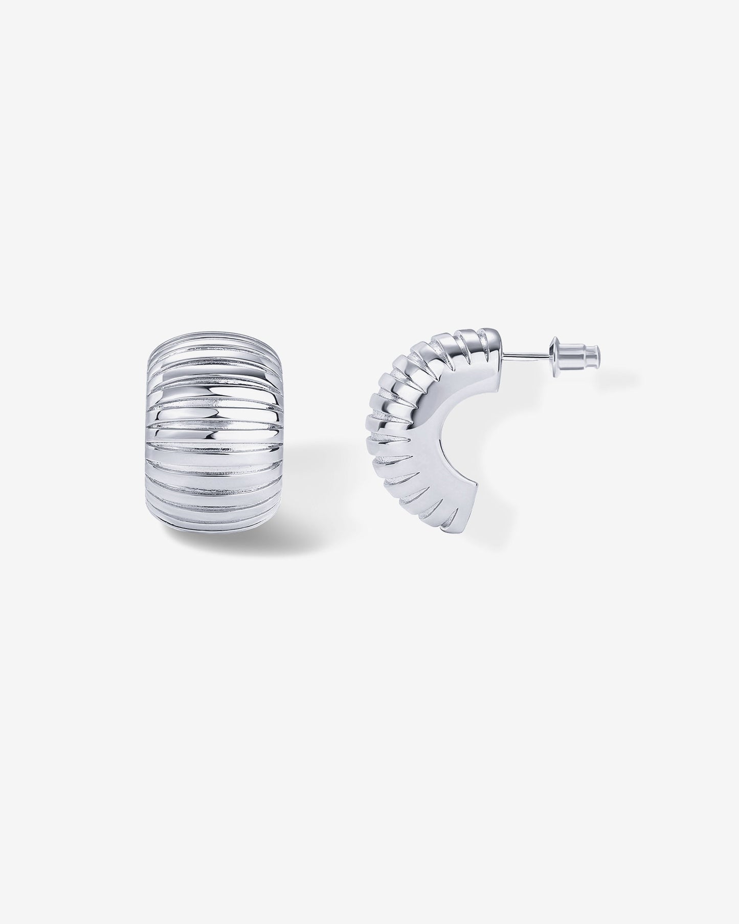 Chunky Ribbed Hoop Earrings