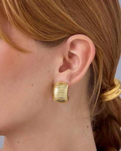 Chunky Ribbed Hoop Earrings
