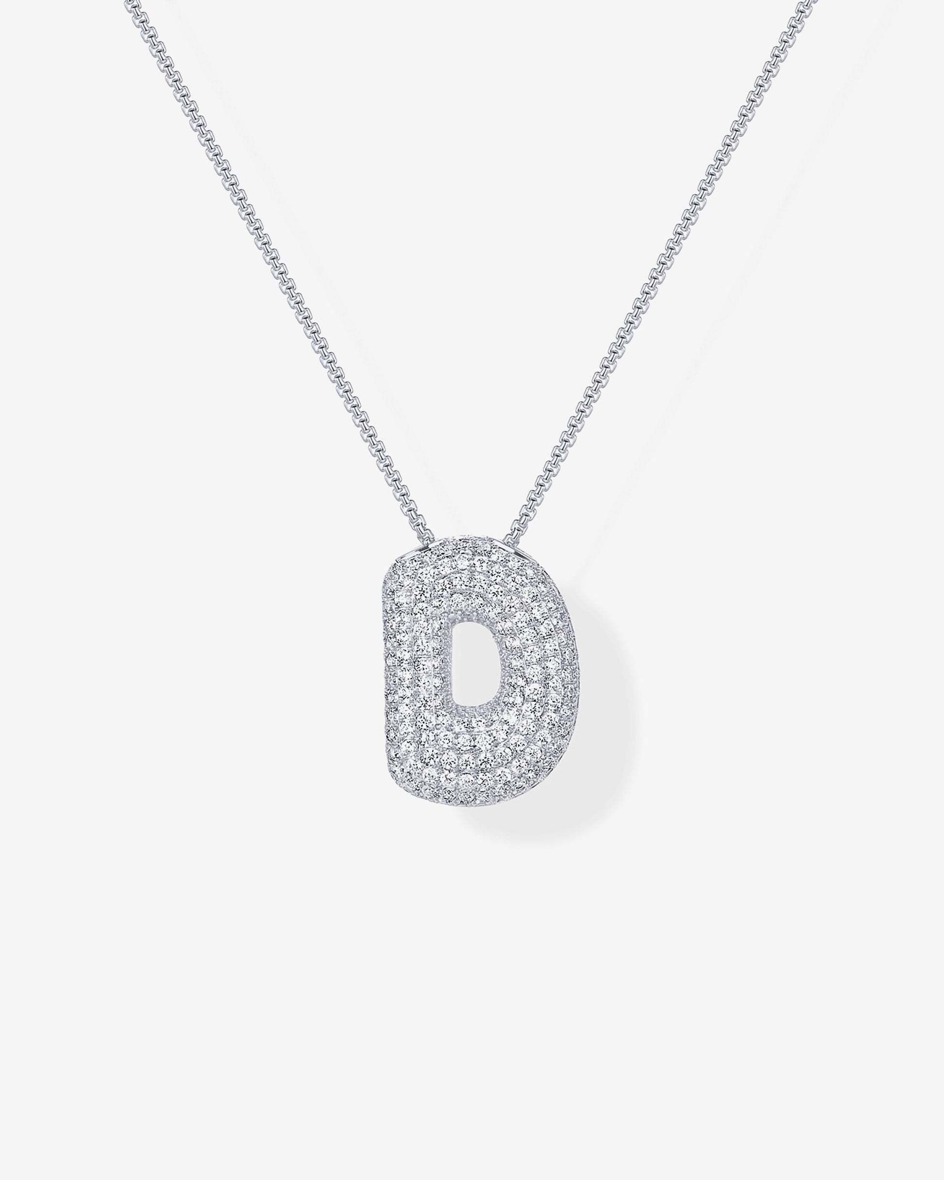 Sparkling Bubble Letter Pendant Necklace