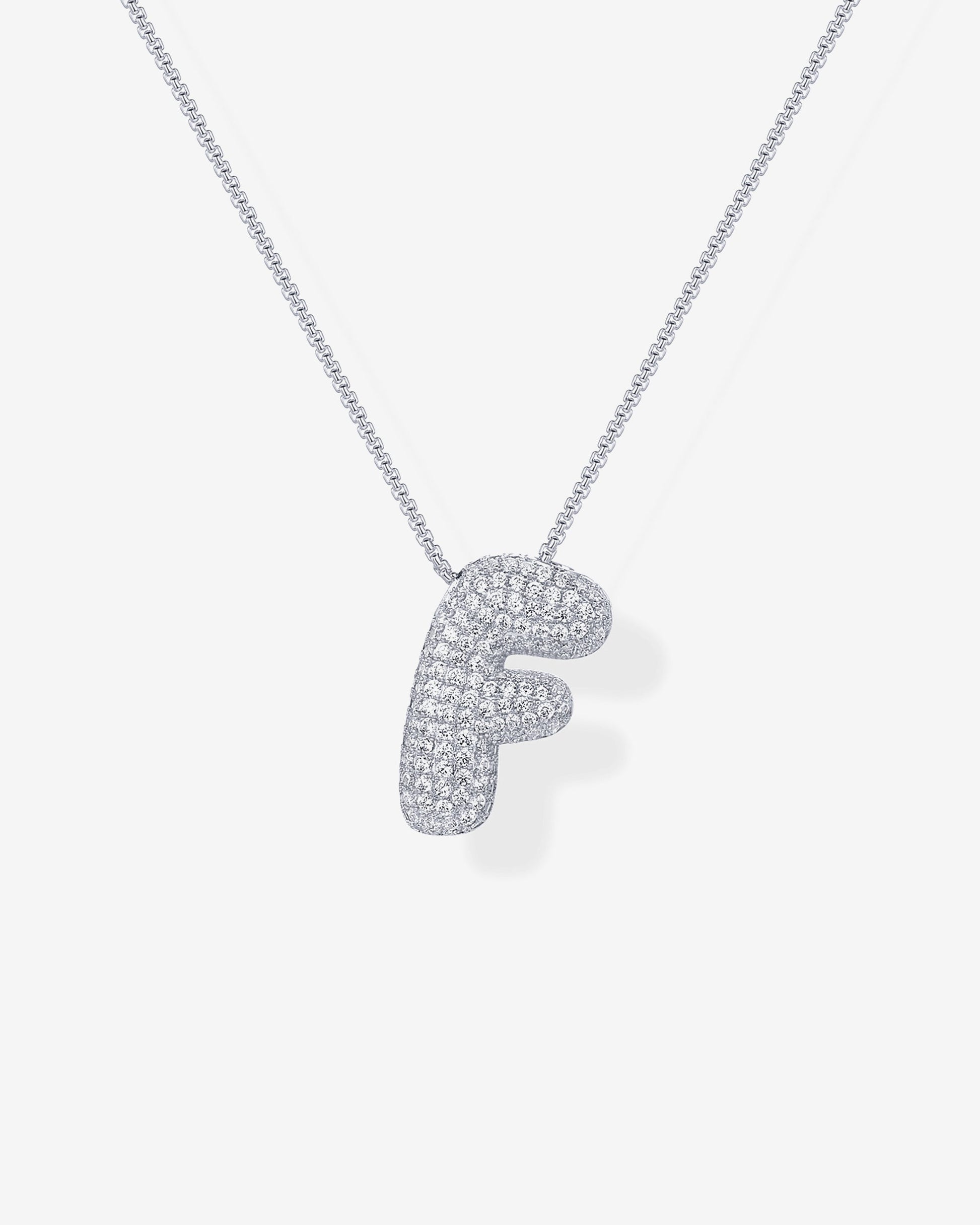 Sparkling Bubble Letter Pendant Necklace