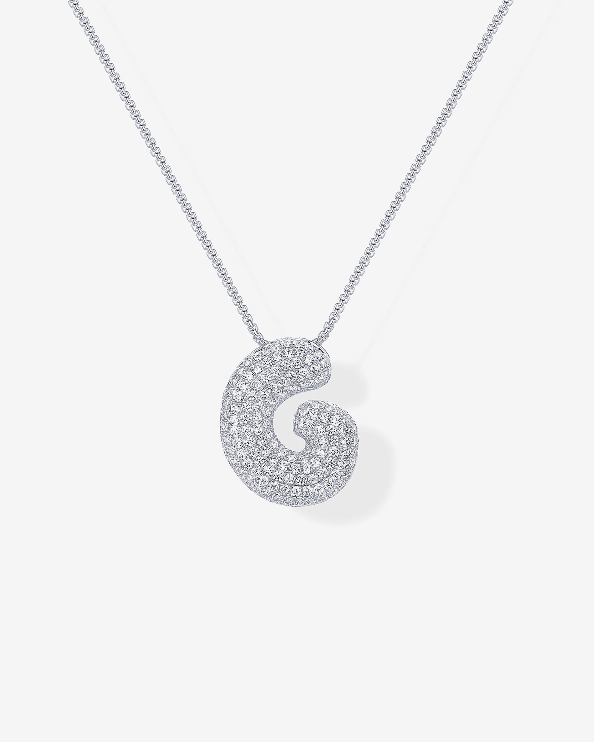 Sparkling Bubble Letter Pendant Necklace