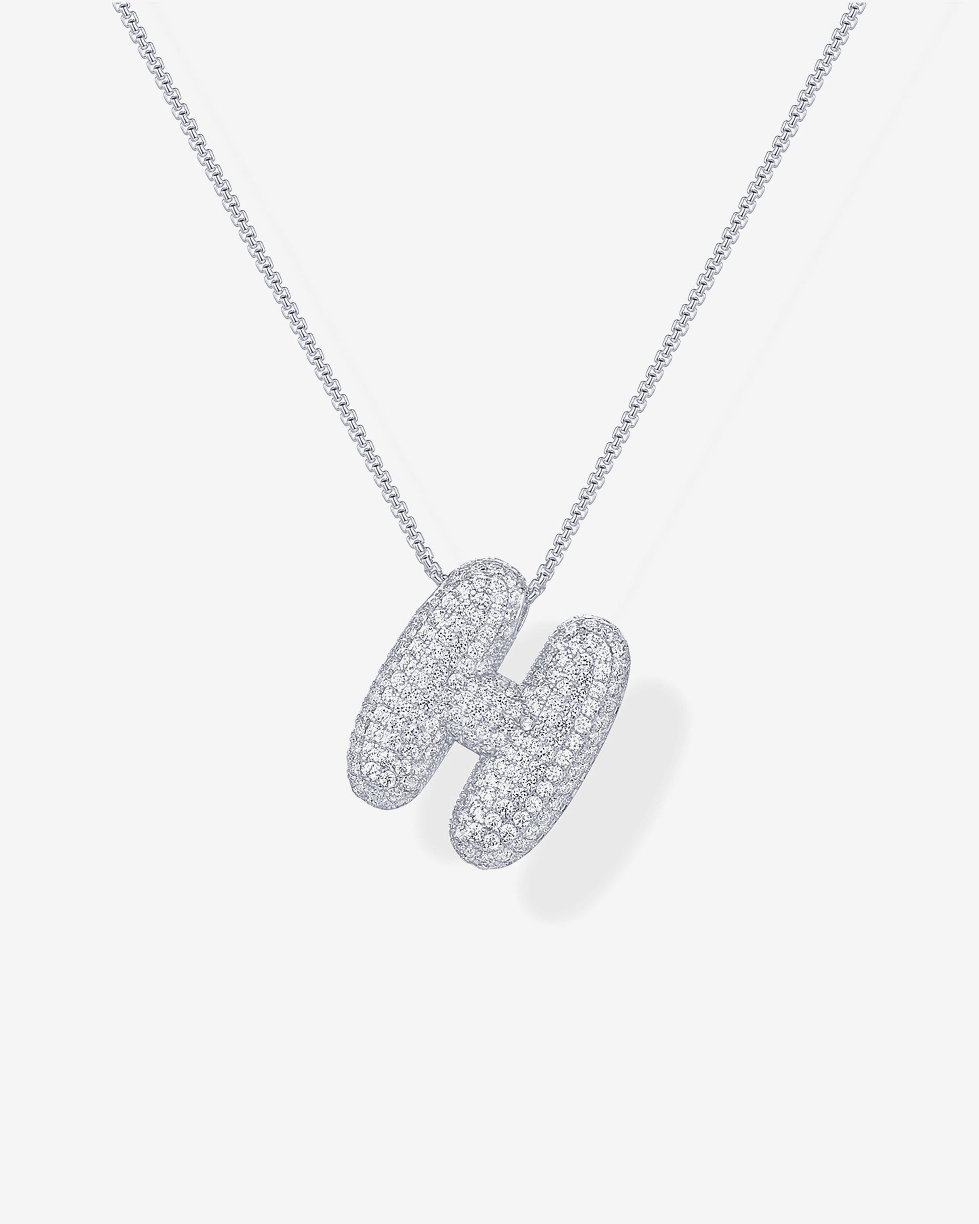 Sparkling Bubble Letter Pendant Necklace