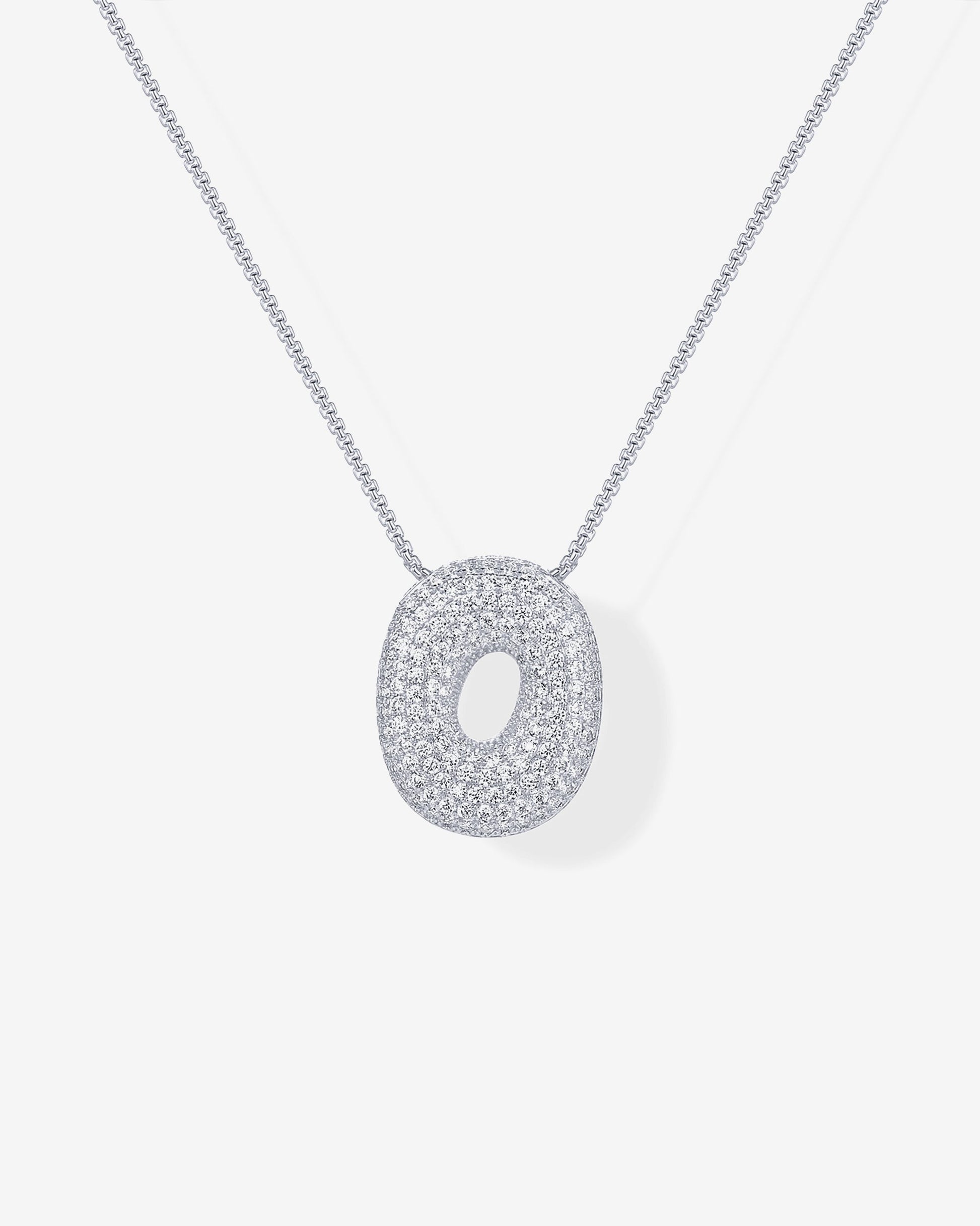 Sparkling Bubble Letter Pendant Necklace