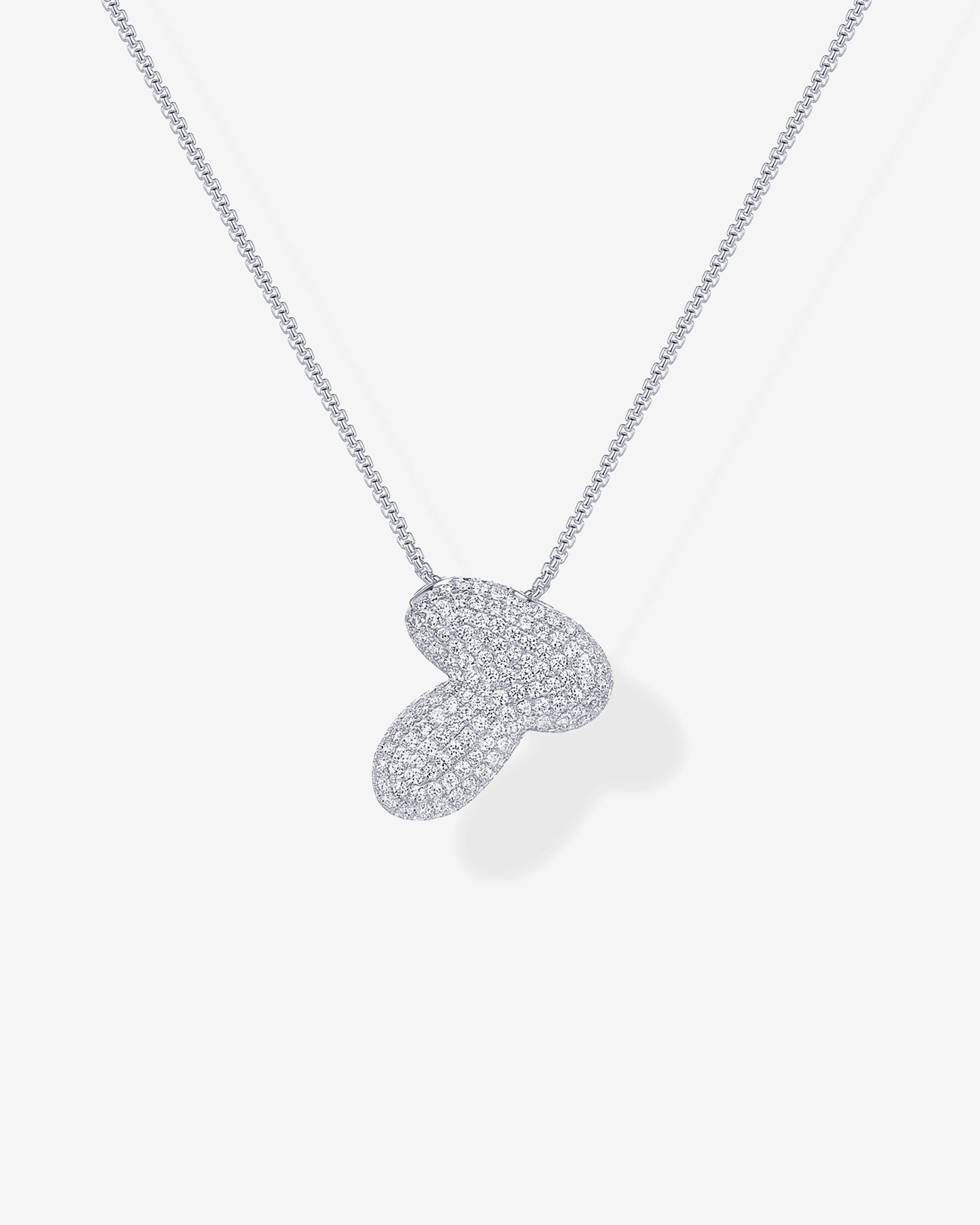 Sparkling Bubble Letter Pendant Necklace