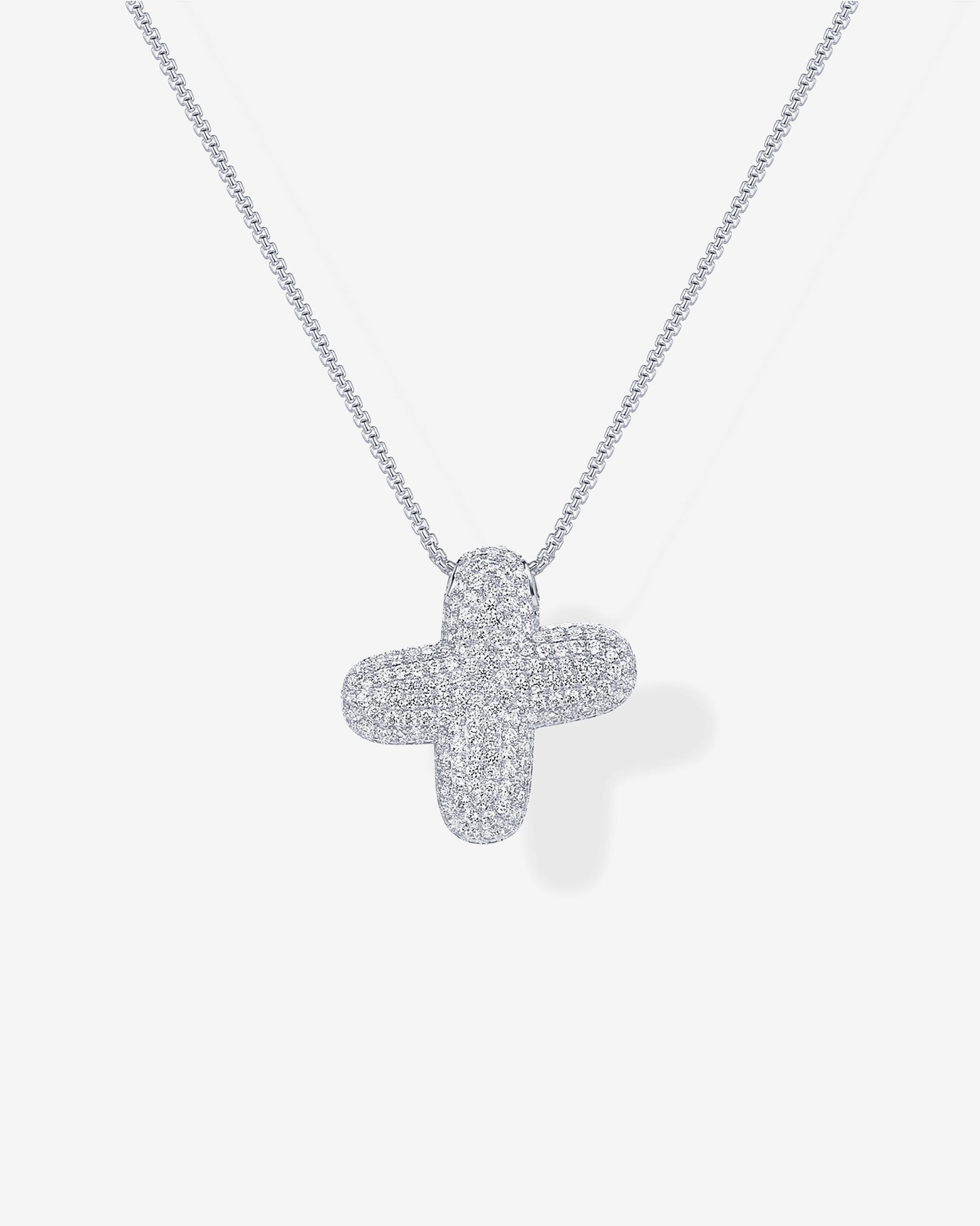 Sparkling Bubble Letter Pendant Necklace