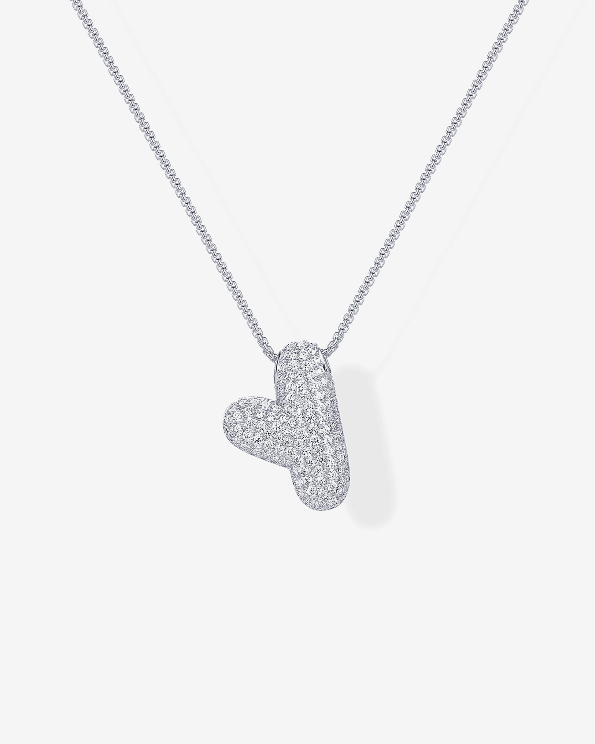 Sparkling Bubble Letter Pendant Necklace