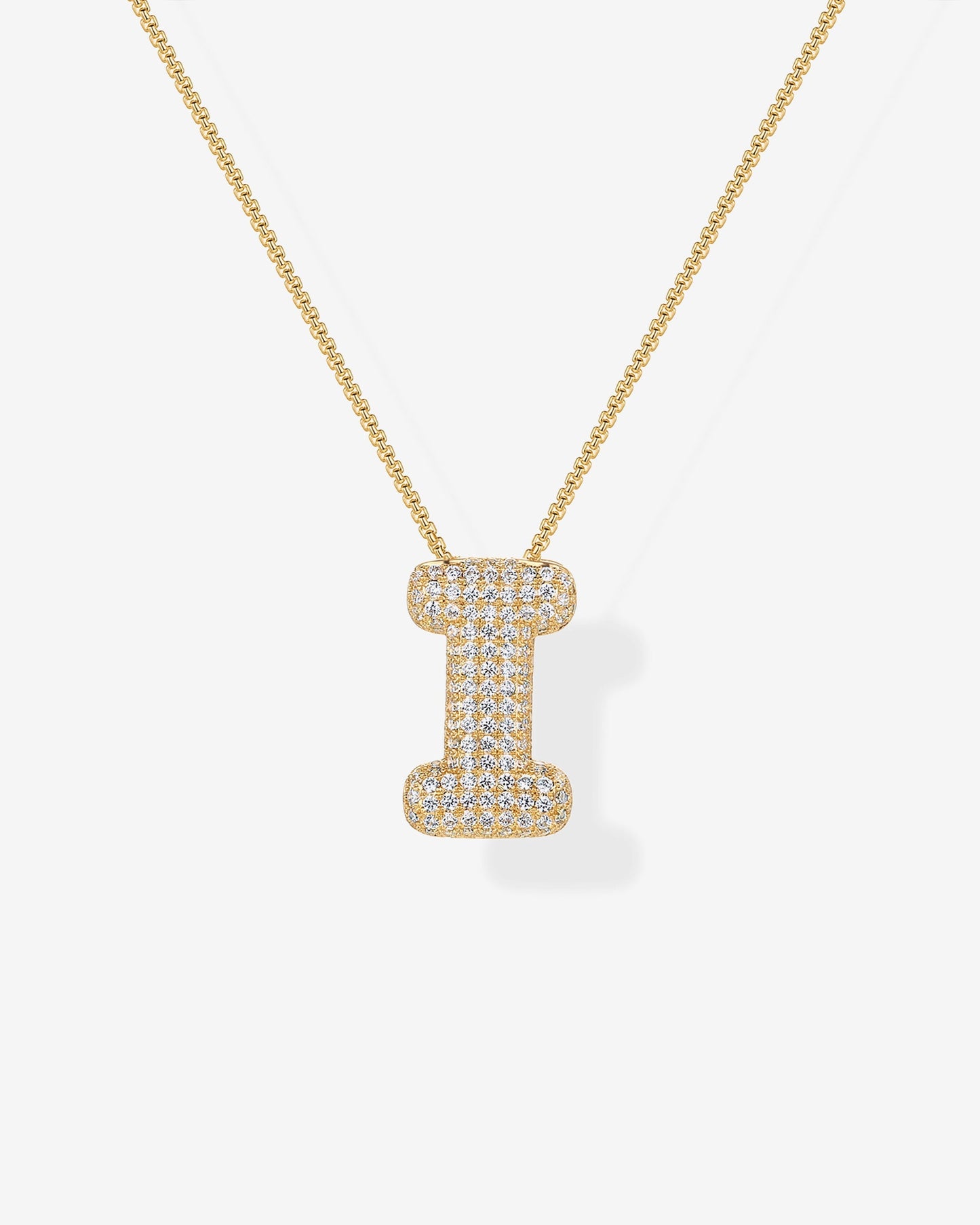 Sparkling Bubble Letter Pendant Necklace