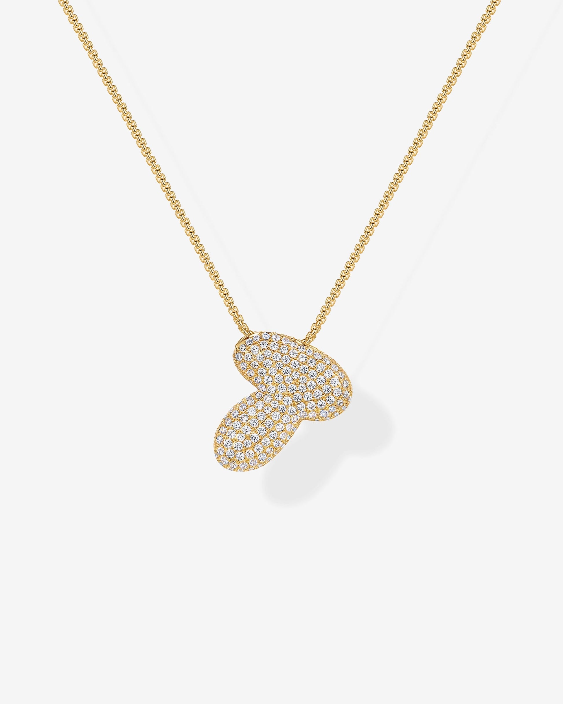 Sparkling Bubble Letter Pendant Necklace