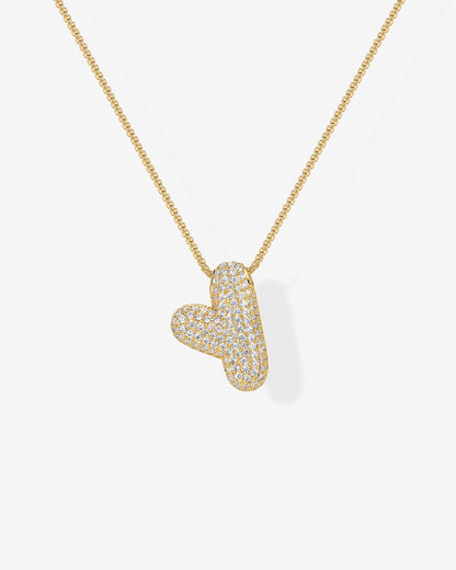 Sparkling Bubble Letter Pendant Necklace