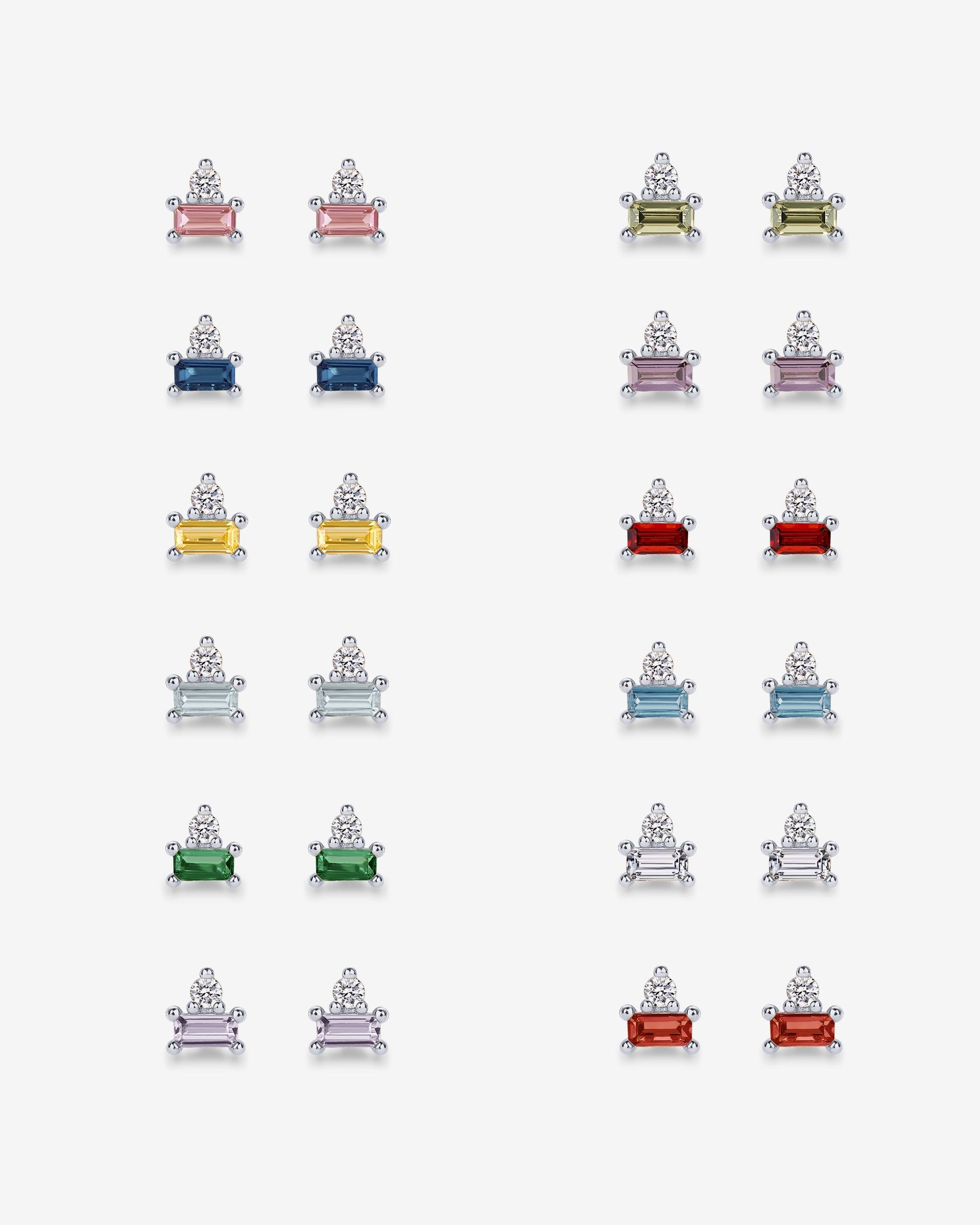 Two-Tone Gemstone Studs