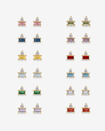 Two-Tone Gemstone Studs