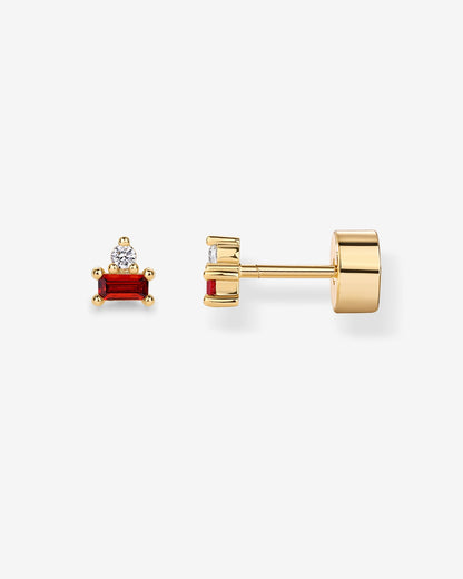 Two-Tone Gemstone Studs