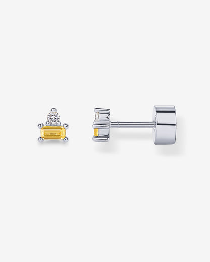 Two-Tone Gemstone Studs