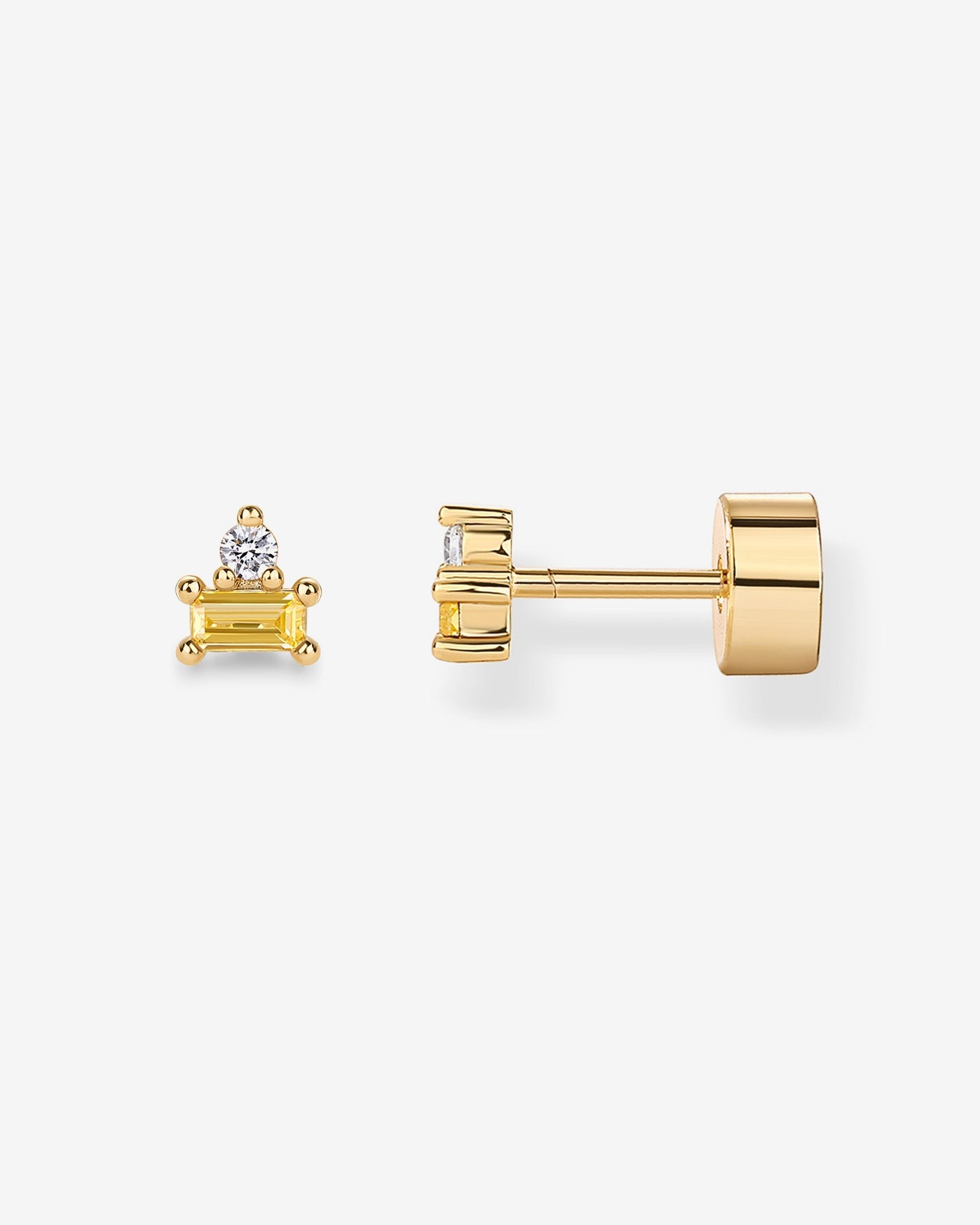 Two-Tone Gemstone Studs