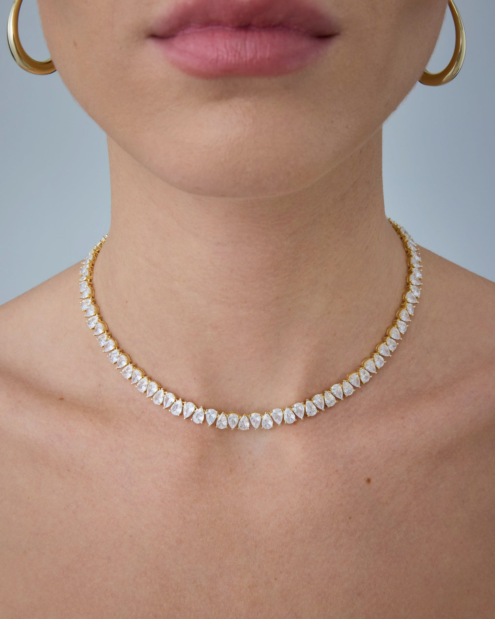 Pear Tennis Necklace