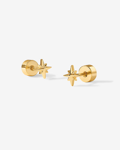 North Star Flat Back Stud Earrings