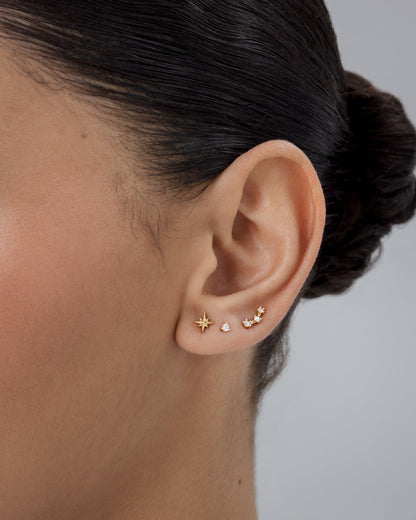 North Star Flat Back Stud Earrings