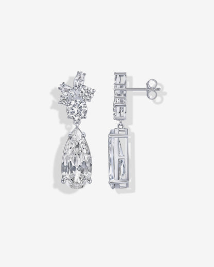 Cluster Pear Drop Bridal Earrings