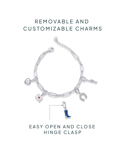 Western Meets Romantic vibes Charm Paperclip Bracelet Set