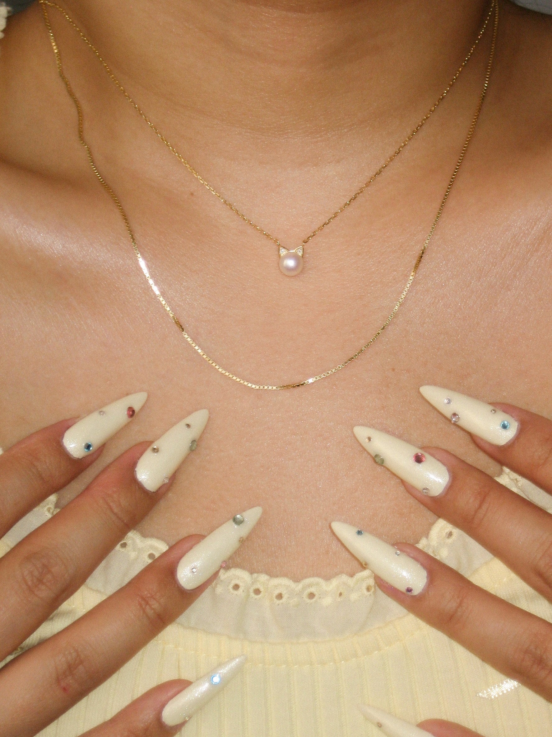 Freshwater Cultured Cat Pearl Necklace